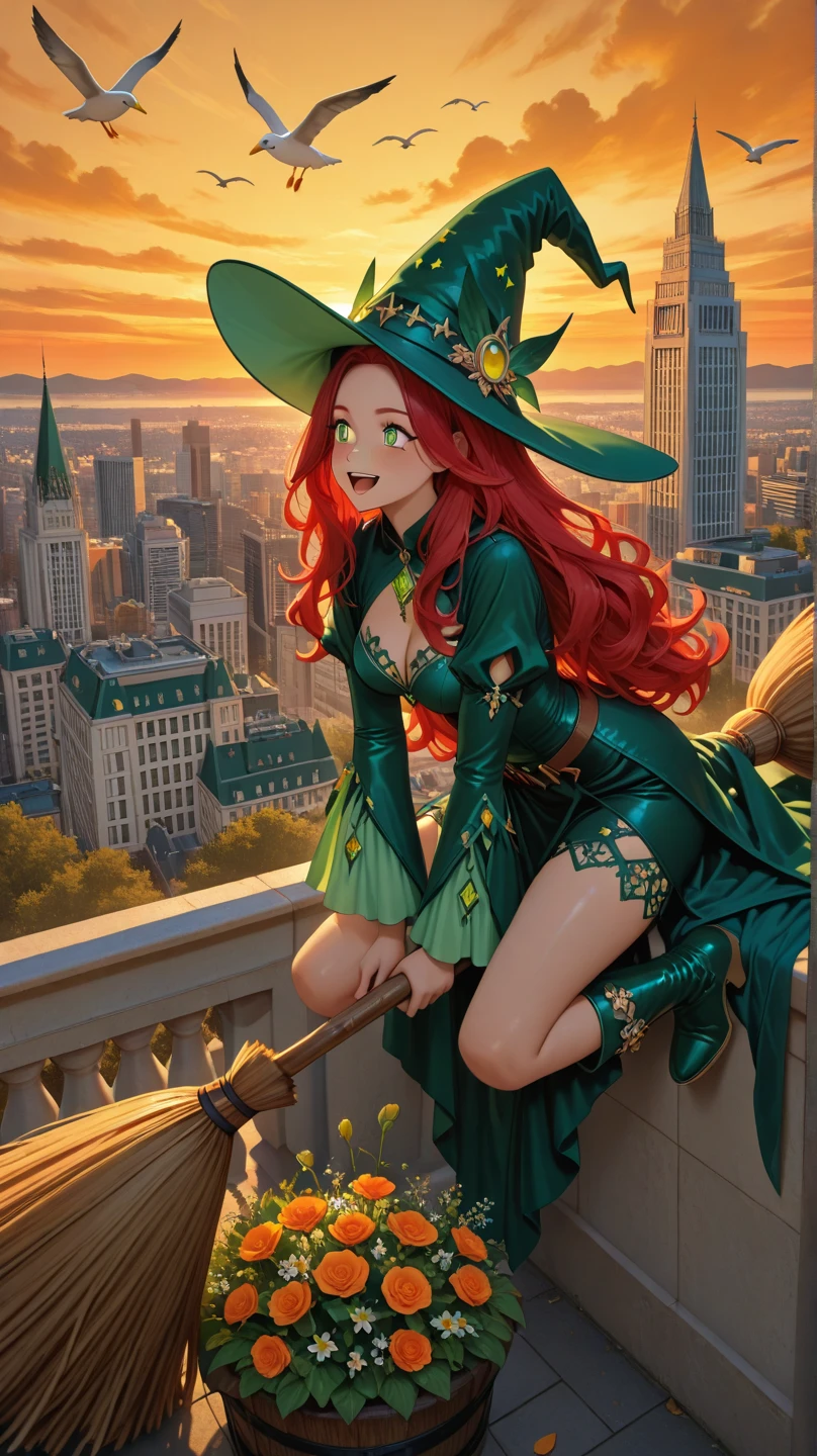 she is seen wearing a lime suit and top hat with a yellow bow-tie. she also have red hair and a red nose. her body is also lime green, and on her feet are black shoes, and the sides opposite to her soles have white teardrop-shaped marks. SPARKLE; GLITTER