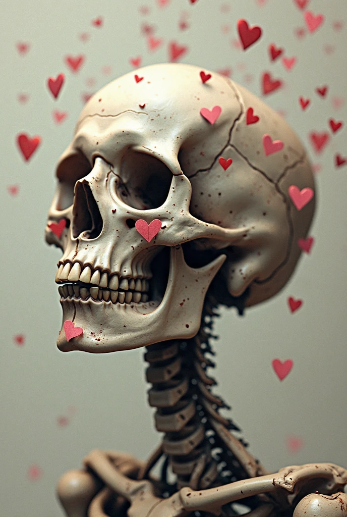 IMAGE OF A SKULL WITH A BROKEN HEART 