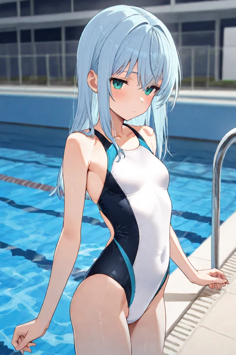masterpiece, detailed, high quality, absurdres, yuko, 1girl, solo, low twintails, absurdly long hair, small breasts, curvy, micro bikini, looking at viewer, cowboy shot,