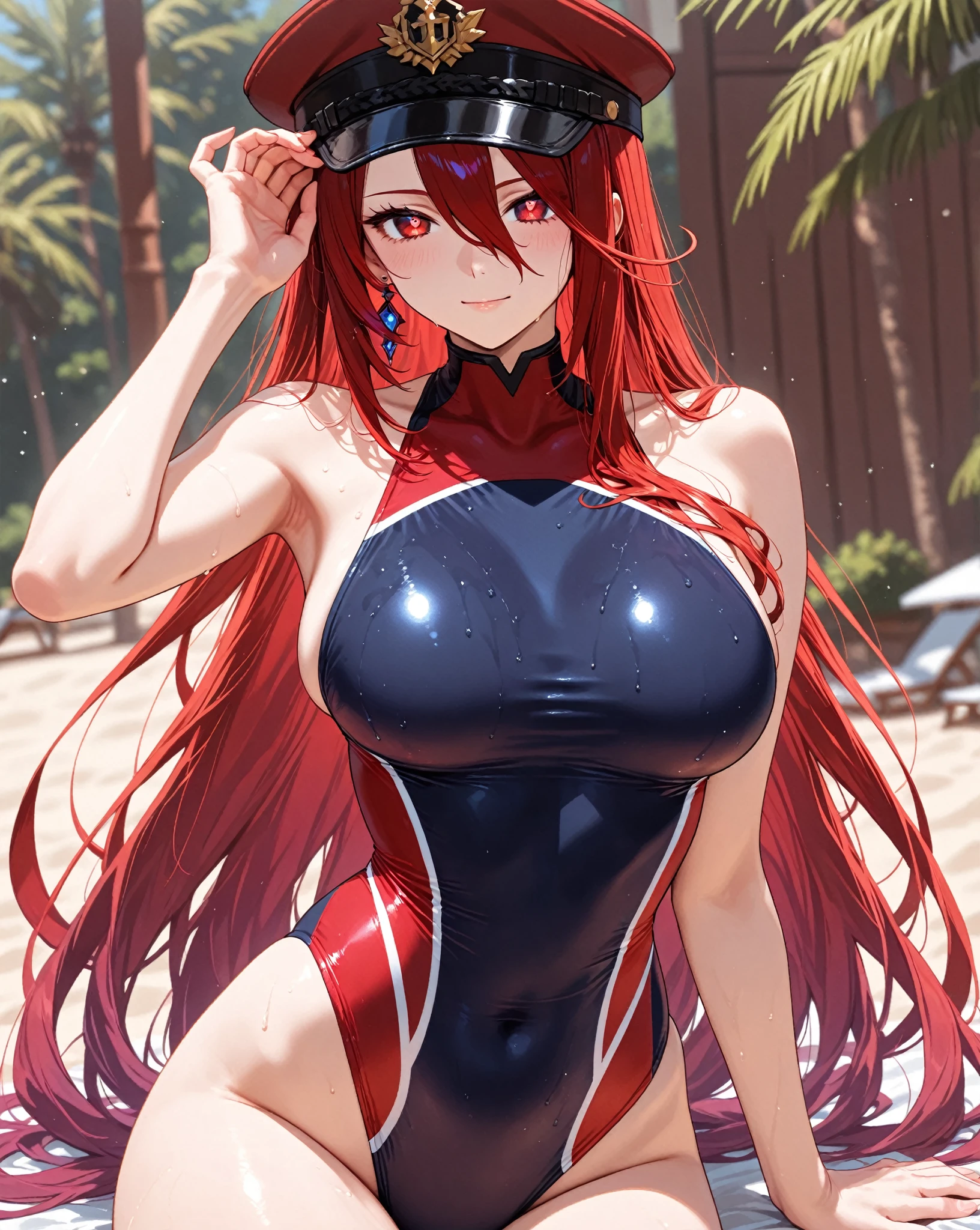 anime girl with red hair and a big breast in a bikini, asuka suit under clothes!, rias gremory, full body zenkai! asuka suit, asuka, biomechanical oppai, oppai, seductive anime girl, miss fortune, marin kitagawa fanart, fujita goro!, ryuko matoi, attractive matoi ryuko, nami, voluptuous, wide hips, thick thighs, big ass