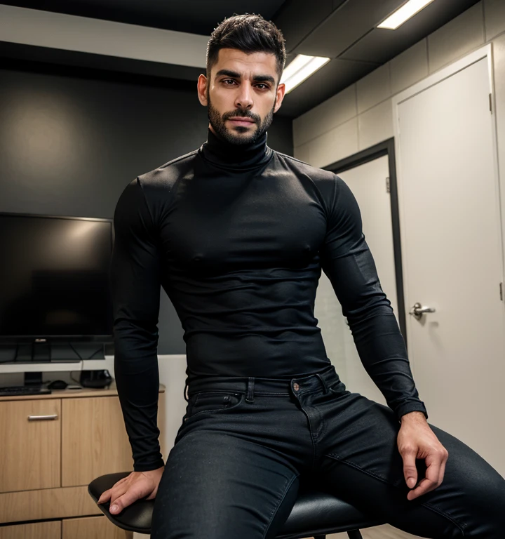 A model of A sexy man wearing a hoodie, handsome face,(black hair), (penis,and testicles 1.2), homoerotic, nsfw , in middle of a street , posing for photo shoot, ultra HD, 16k resolution ,head to thighs on focus , close up 