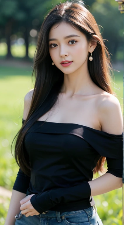 best quality, masterpiece, (photorealistic:1.4), Close up, 1 girl, upper body, Black Dress, Corset, long hair, cute, flowers around, forest background, sweet girl, IDOL, -- Face Details:1.7 -- <lora:xTTx:1> <lora:AriseKori-01:1>