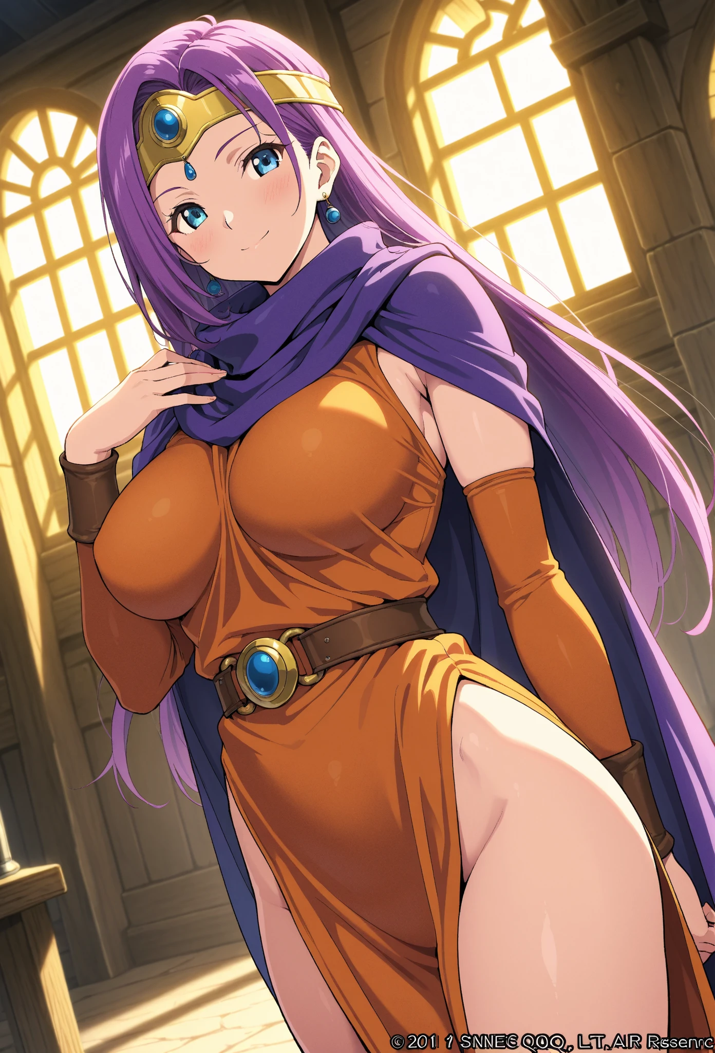 solo,
maomao,1girl,long hair,makeup,
red dress,wide_sleeves,midriff,shawl,
long_skirt,night stars,show tits,free the nipple