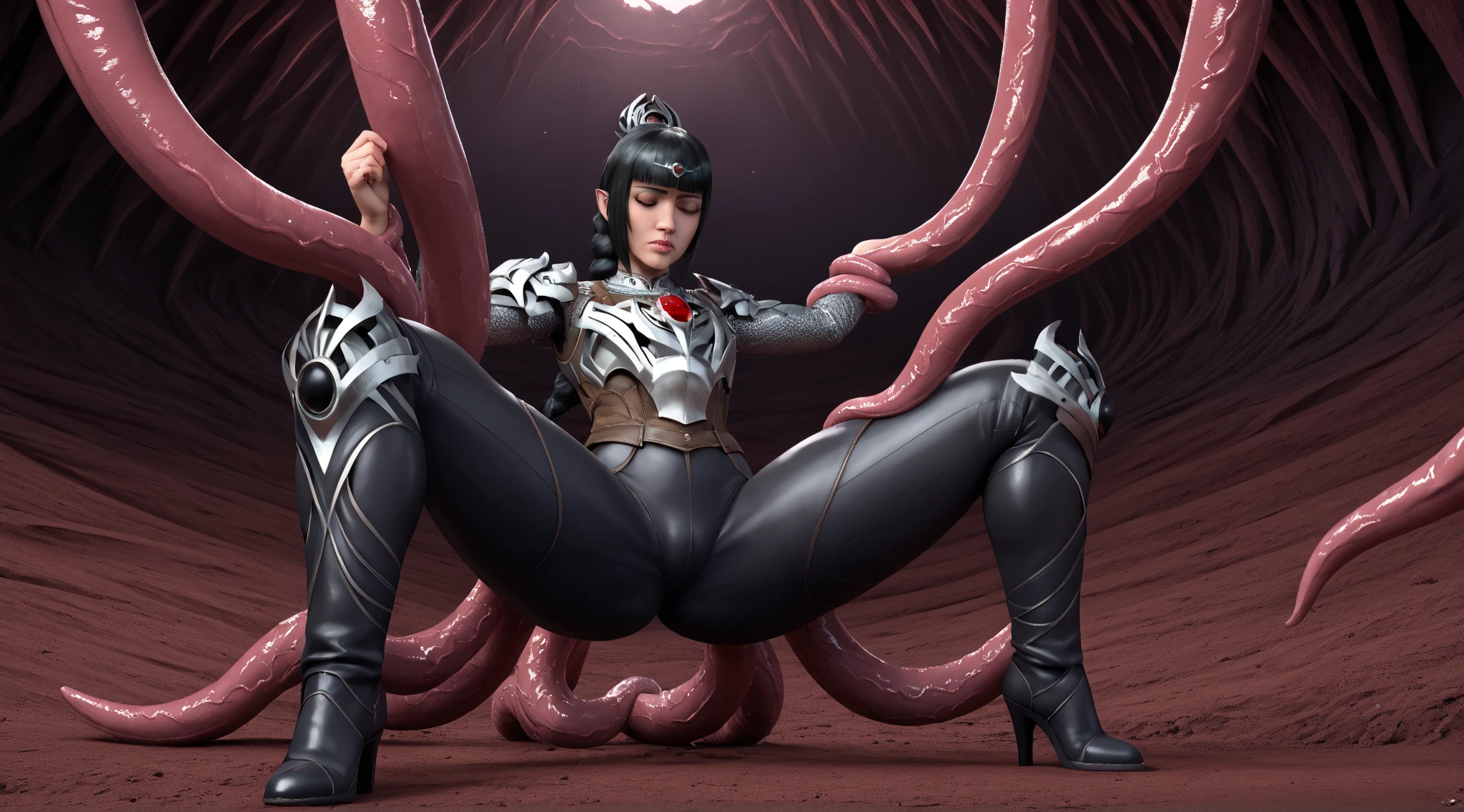 ((((best quality)))), ((masterpiece)), ((absurdres)), (cowboy shot), NSFW, (((((((((Squat down and spread your butt so that you can see the anus that sayakarindou768 with big butt wants to lick, ))))))))) look back, ((anal wrinkles)), ((((look up anus, close up ass, )))) ((((((Long, slender tentacles spread my ass so wide that I can see her anus through her bodysuit. )))))), pussy, sayakarindou768, armor, ass, black gloves, black hair, black thighhighs, bodysuit, boots, breasts, clothed sex, covered nipples, elbow gloves, facial, gloves, habit, impossible bodysuit, impossible clothes, large breasts, latex, latex bodysuit, latex gloves, latex legwear, looking back, nun, open mouth, penetration through clothes, purple bodysuit, restrained, skin tight, penetrating_ass, 1garl, sayakarindou768, ((((zooming up spreadass, )))), LuxuriousWheelsCostume, High detailed , Color magic, himeimaru_rindou, 1 girl,