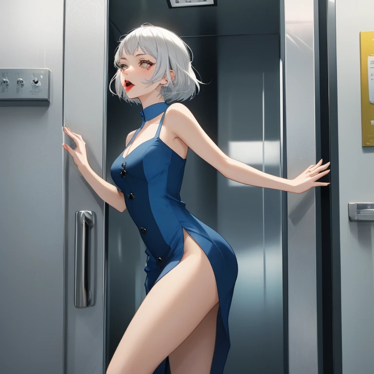 Masterpiece, Top Quality, Alone, (Young Woman), Solo, Blonde Long Straight Hair, Big, Thighs, Dog Ears, (Golden Eyes), Barefoot, (((Bath Towel)), (Tattoo of a very large heart red under the navel))), (Crying))))), (cheeks red), (The whole body is wet))), Lying down, (Back view)))), showing your back, (showering) ))), ((((dark shower room)))), ((image looking up from directly below))