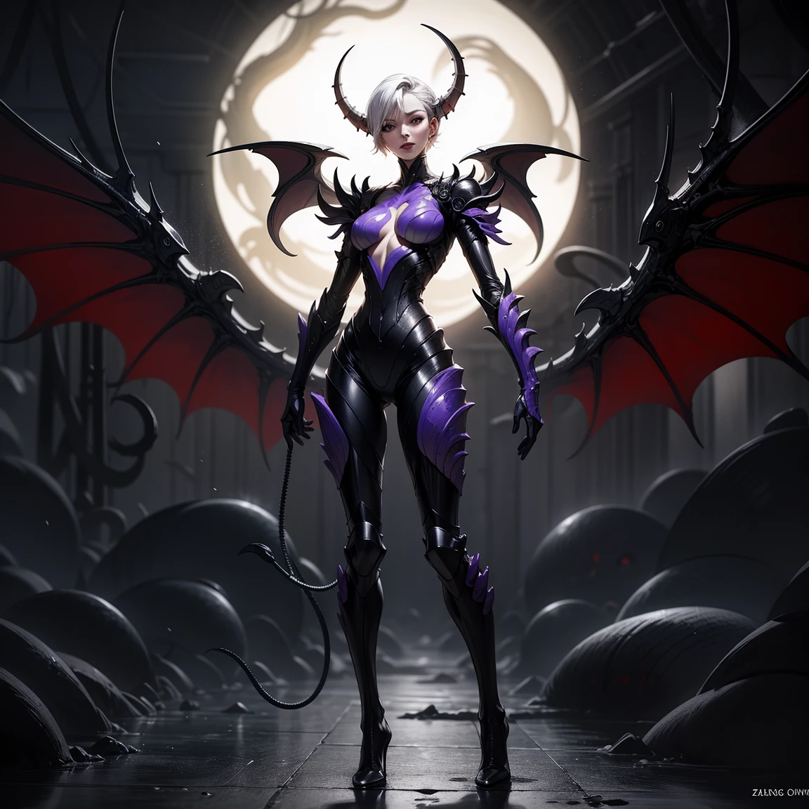 (La mejor calidad,A high resolution,Ultra - detallado,actual),(Ariana Grande Usa la armadura del Caballero Oscuro:1.4 )、piel brillante、(((dark fantasy:1.4 )))、Con una hermosa espada y escudo.、(Body de metal ?????:1.4 )、fantasma、(Feroz batalla con los orcos.),(luchar duro against aliens)、luchar duro、(Fondo del grupo esqueleto:1.4 ),(Fondo de ruinas de mazmorra en ruinas:1.4 )、(Casco de esqueleto)、(Fighting the demonic beast:1.4 )、(Small LED)、((Detalles ultrarrealistas))、retrato、(Fondo de bestia enorme y poderosa),Global lighting、Sombra、Octane representation、8k、super sharp、Enorme 、Piel desnuda expuesta en el escote.、Metal、Intricate decorative details about Japan.、Detalles muy intrincados、luz realista、(mystical expressions),CGSoation Trend、ojos rojos、ojos brillantes、to the camera、Neon detailed mechanical limbs..)、(blood vessels connected to tubes)、()、Gundam、Small LED、Directamente hacia arriba、(Lucha contra extraterrestres de otro planeta.)、(Ataque de bestia monstruo)、(Herido en una pelea fatal)、(estilo encaje lingerie :1.4),( solo), (tiene alas de dragon grandes :1.4)
