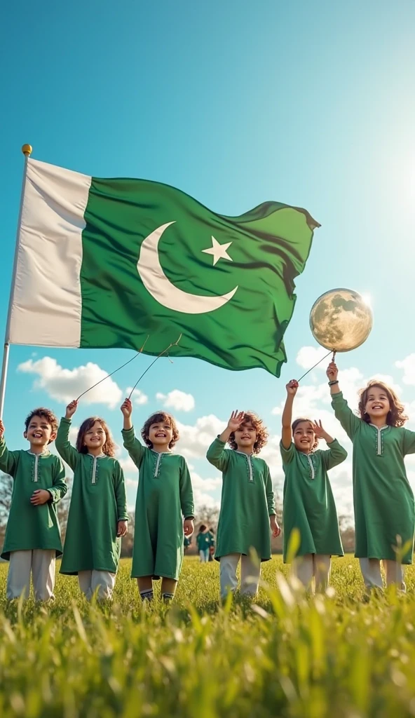 Image on 77th independence day of Pakistan. Pakistani flag
Decent with technology savvy students and promising for green environment. Decent Pakistani students girls wearing shalwar qameez boys wearing pants and shirt