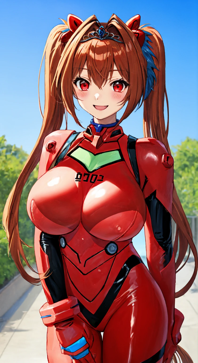 masterpiece, high quality, detailed eyes,
nsfw, 1girl, solo, , souryuu asuka langley, two side up, hair ornament, large breast, (voloptuous1.0), thick thighs, leggy, oiled skin, shiny skin, light smile, (muscular:0.6), (pubic tattoo:1.0),
solo, looking at viewer, beach, standing, plugsuit, cleavage, skindentation, , choker, thigh strap, (covered nipple:1.0),,(cleft of venus, pussy, cameltoe:1.0)
