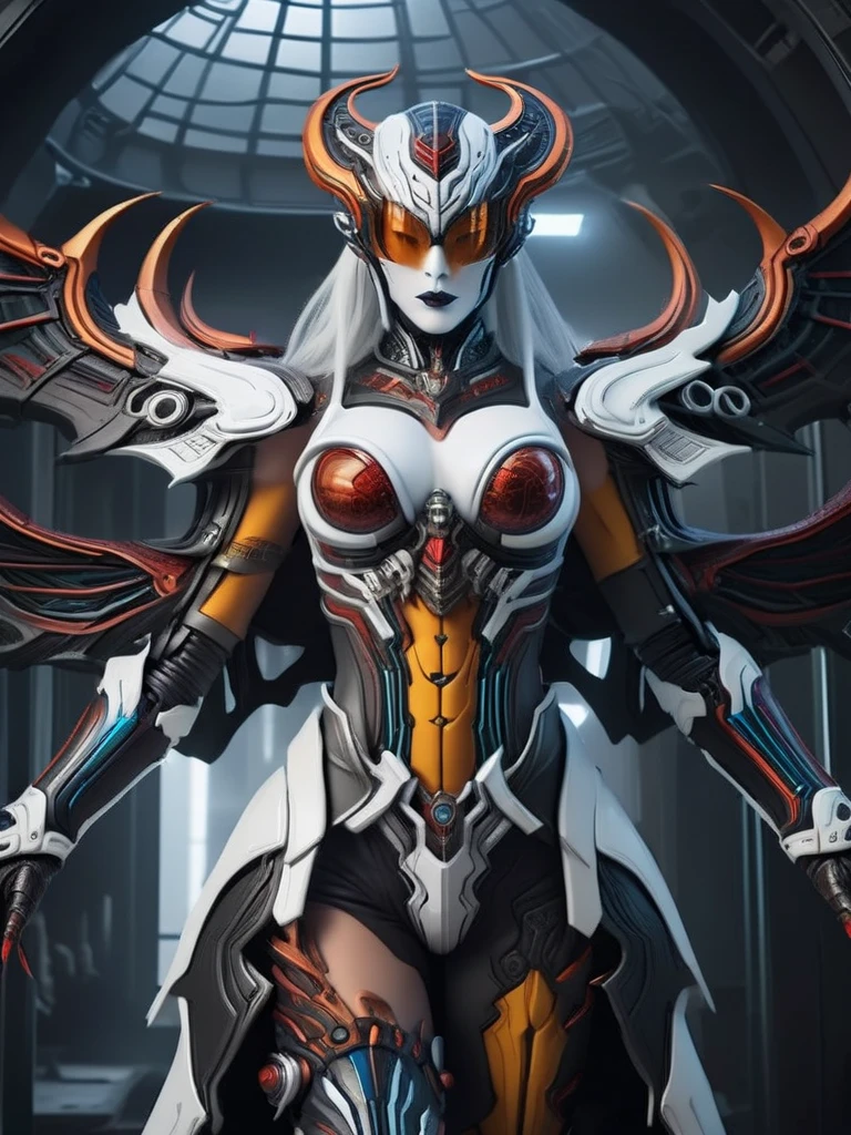(high quality), (masterpiece), (detailed), 8K, Surrealistic depiction of futurism (1 girl 1.2), Japanese character surrounded by red metal armor, Full body suit, Details: Red iron, Detailed breast skin white, Skin tightening details, Red metal shoes. Meticulous detail captures the dynamic fusion of tradition and innovation in this visually stunning work. Popular on artstation.