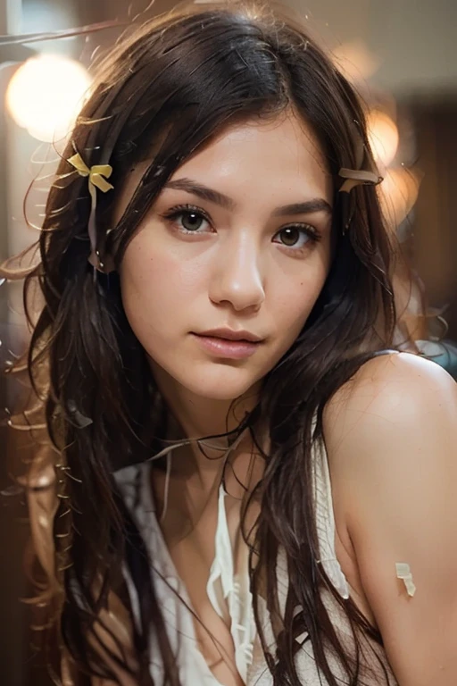 a high quality photograph of a Brazilian indigenous warrior in the year 1450 after Christ, with your war paint and your battle gear (弓, arrow and club)