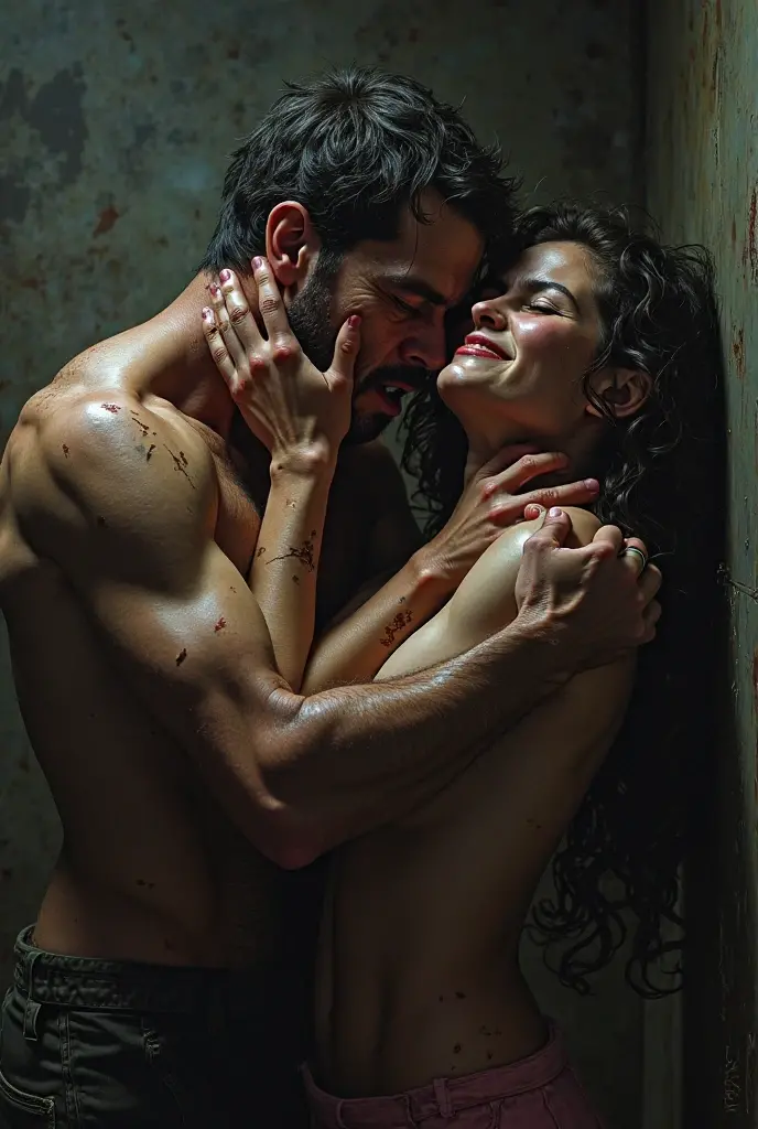 a woman in a bikini is kissing a man on the beach, breath taking, boudoir photography, intense details, roberto ferri and ruan jia, couple kissing, seductive and powerful, couples portrait, passionate pose, kiss mouth to mouth, the kiss, kiss, by Daniel Lieske, by Micha Klein, sexy dominant pose, by Adam Marczyński
