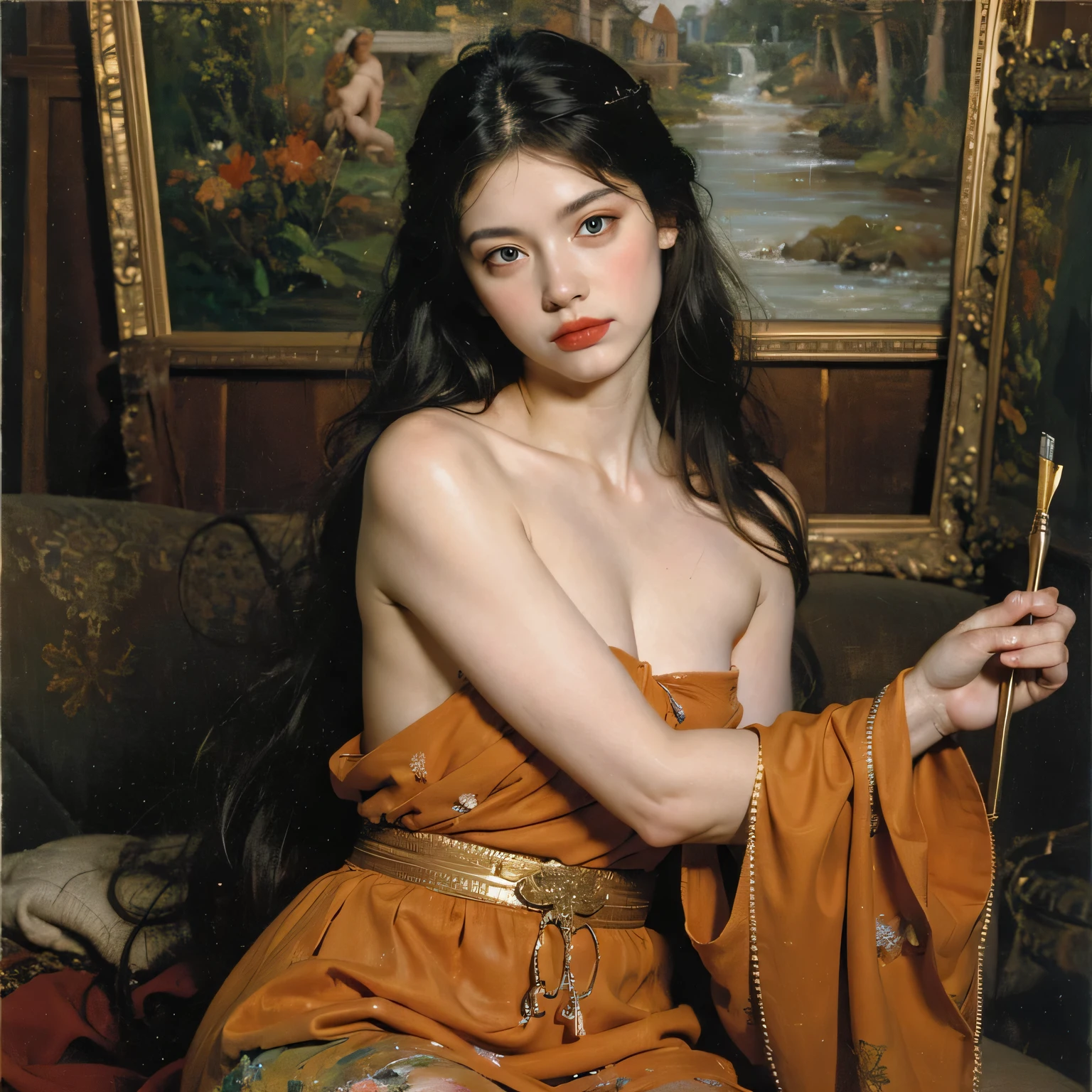 ((Best quality)), ((masterpiece)), (difficult), portrait of a girl in the style of Salvador Dali