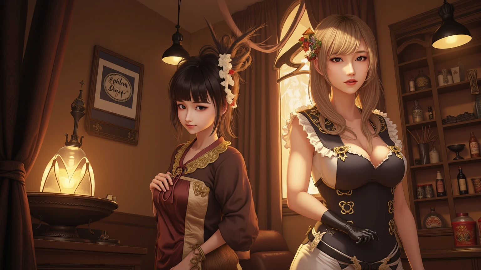 Three Asian women posing for photos in the room, Ulzan, 3 Sisters looking in the mirror, 8K)), Popular Korean makeup, Profile picture, beautiful girl, 8K selfie photo, Cute - delicate - face, Popular Korean makeup, xision wu, Cute girl, Korean Girl, avatar Profile picture, Sakimichan, very high quality, Surrealism, Ultra-refined, high quality, 8K resolution, varied styles, Bare shoulders without chest,