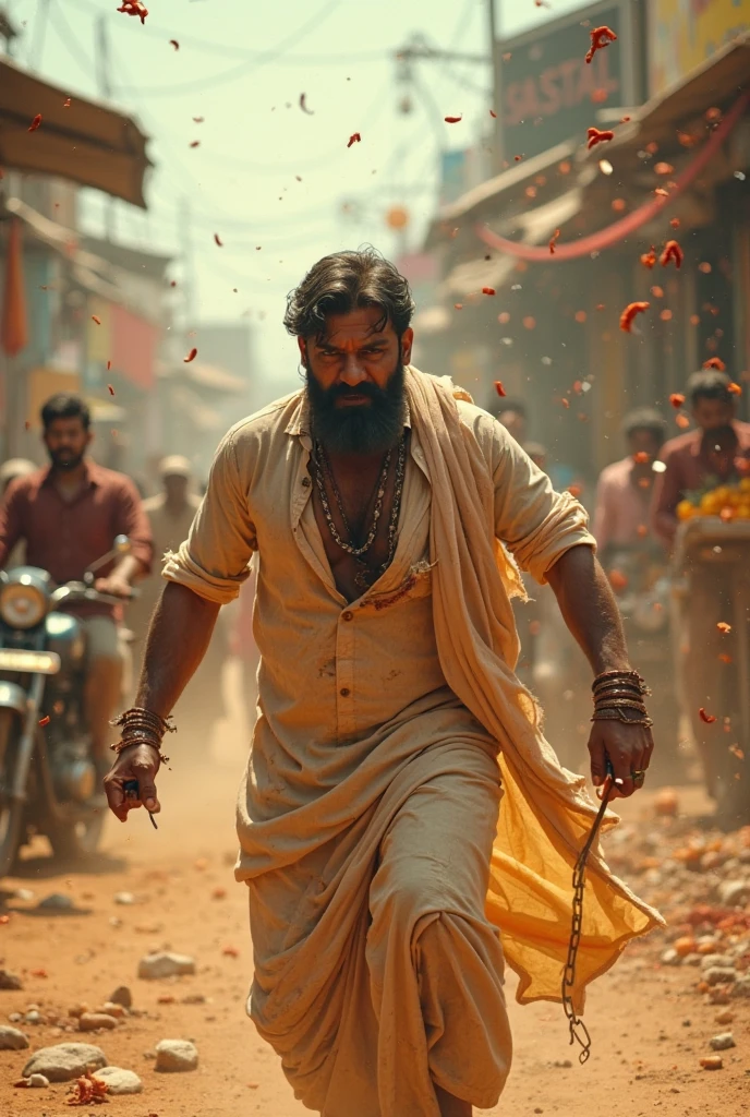 Scene: A group of villagers is seen gathered together, laughing and pointing towards Ram as he passes by. Ram walks with his head held high, undeterred by their mockery.Background: The village square is bustling with activity. The expressions on the villagers' faces vary from amusement to skepticism, while Ram’s face shows determination.