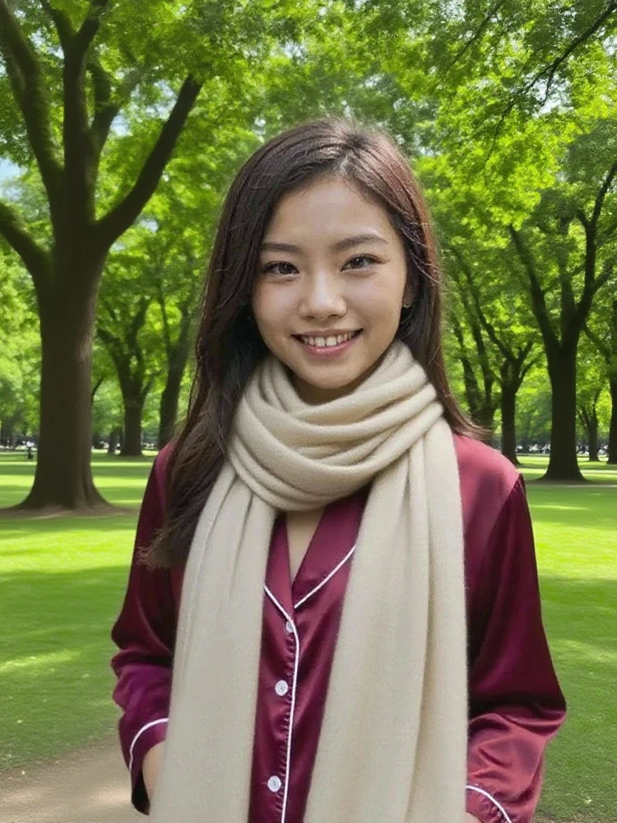 1girl,(wearing a blouse and cardigan:1.2),(RAW photo, best quality), (realistic, photo-realistic:1.4), masterpiece, an extremely delicate and beautiful, extremely detailed, 2k wallpaper, Amazing, finely detail, extremely detailed CG unity 8k wallpaper, ultra-detailed, highres, soft light, beautiful detailed girl, extremely detailed eyes and face, beautiful detailed nose, beautiful detailed eyes,cinematic lighting,(in a beautiful forest of pine trees at a Japanese countryside),(autumn scenery:1.3),(maple trees in autumn),(by a small rocky river),(morning light),perfect anatomy,slender body,smiling, <lora:itanotomomi_lora:0.8>