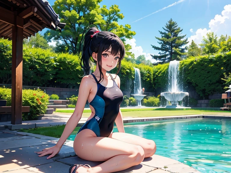 Best high Quality image, very detailed textures, carefully detailed image, absurdres, back view
{{((1character: 29 years old latina dark-tan-skin black-haired girl), (tan skin, blue-grey eyes, calm smile, absolute feminine beauty, long black hair with a pink flower at left side, thin pale lips, big breasts, round big butt, beautiful arms, beautiful legs, relaxed crouching), (red one-piece fitness leotard, green shoes), (house vliving room))}}