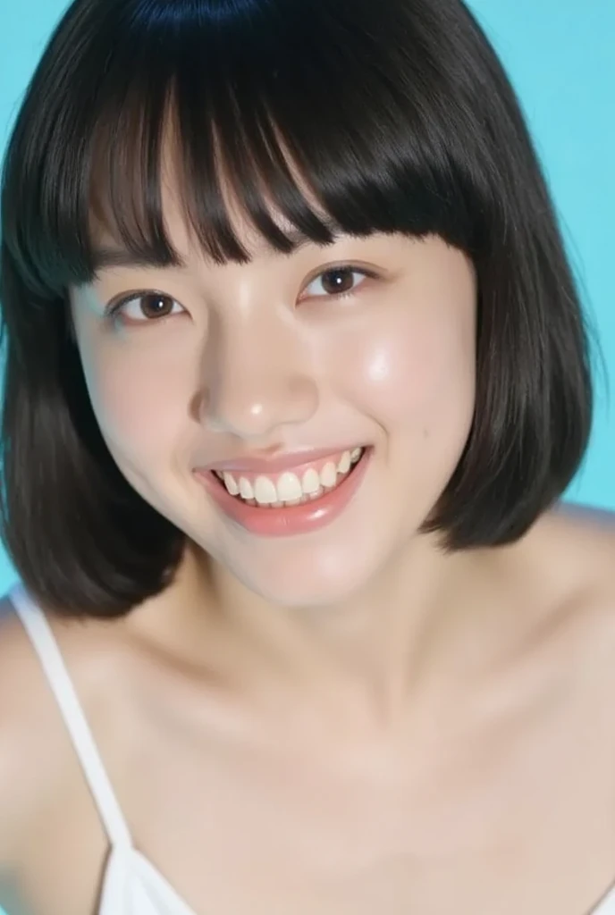 girl with, 独奏, A smile, Dressed in a suit, Brick wall background, top-quality, ​masterpiece, Realistic, ultra-detailliert, natural soft light、Mass bukkake