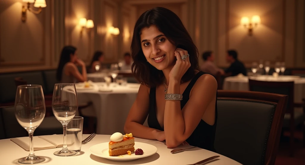 Dinner de luxe in Paris, palace, bokeh