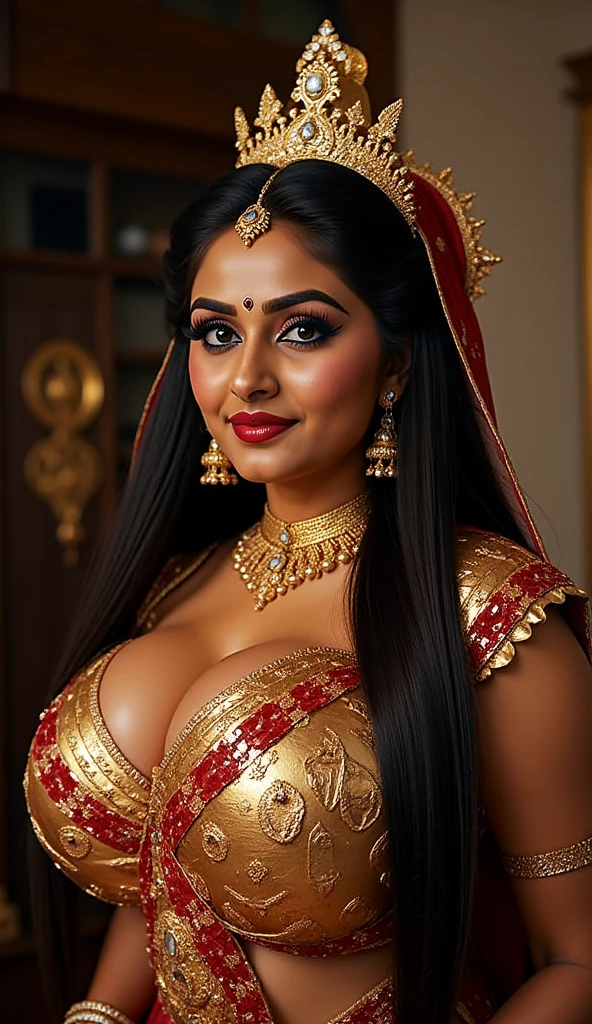 beautiful indonesian bride with tiara, goddess, sitting on altar, in front of a man, spreading legs, missionary pose, man penis inserting her small vagina, standing sex, wedding moment, pov view, voluptuous woman, big busty, cleavage, real round breast, pale skin, modern makeup, realistic, bright colors, real detailed, hd
