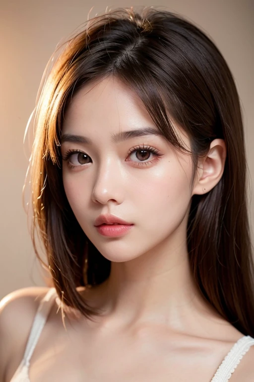 Cosmetics commercial style,Commercial filming studio,close up face,Black Dresses,The highest image quality, High quality, the background is clear,Beautiful woman, Japanese,Ultra-detailed, finely detail, hight resolution, 8k Wallpaper, Perfect dynamic composition, Beautiful detailed eyes , Detailed, Detailed eyes, Detailed skin, Beautiful skin, 超hight resolution, (reality: 1.4),Very beautiful woman, Slightly younger face, Beautiful skin, Slender, (Ultra photo realsisim), (hight resolution), (8k), (Very detailed) (beautifully detailed eyes), (super detailed), (Detailed face), view the viewer, Fine details, Detailed face, Staring straight ahead, Staring straight ahead, photos realistic, Bright lighting, Professional Lighting, Black hair,poneyTail,a baby face,sixteen years old,Hairstyle: ponytail,Long ponytail hairstyle,slight smile,Beautiful Japanese KPOP idol photo, hair style is ponytail, my eyes are double and wide, baby face, smile and look straight ahead, Slender, small breasts,Close up face,