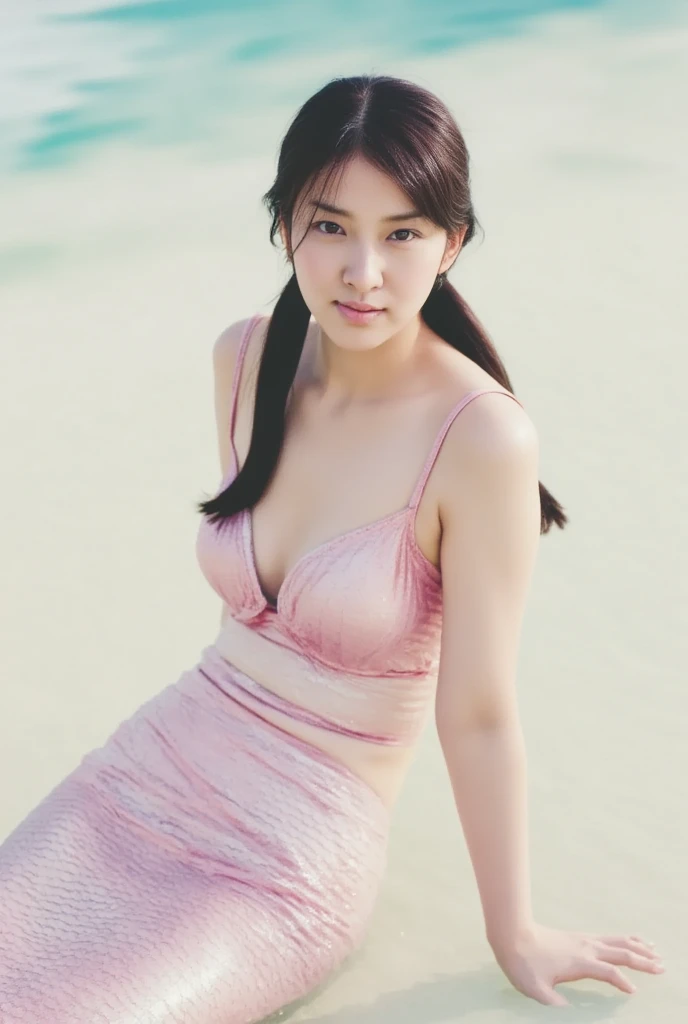 (Lifelike, A high resolution:1.3), 1 girl with a perfect body, maternal figure, hinata hyuga face and white eyes,hinata short hair, Thin-strapped of random colors:1.2, ultra thin sarong, round bearsts,expose bearst, Expose cleavage, sexy pose, orgasme expression