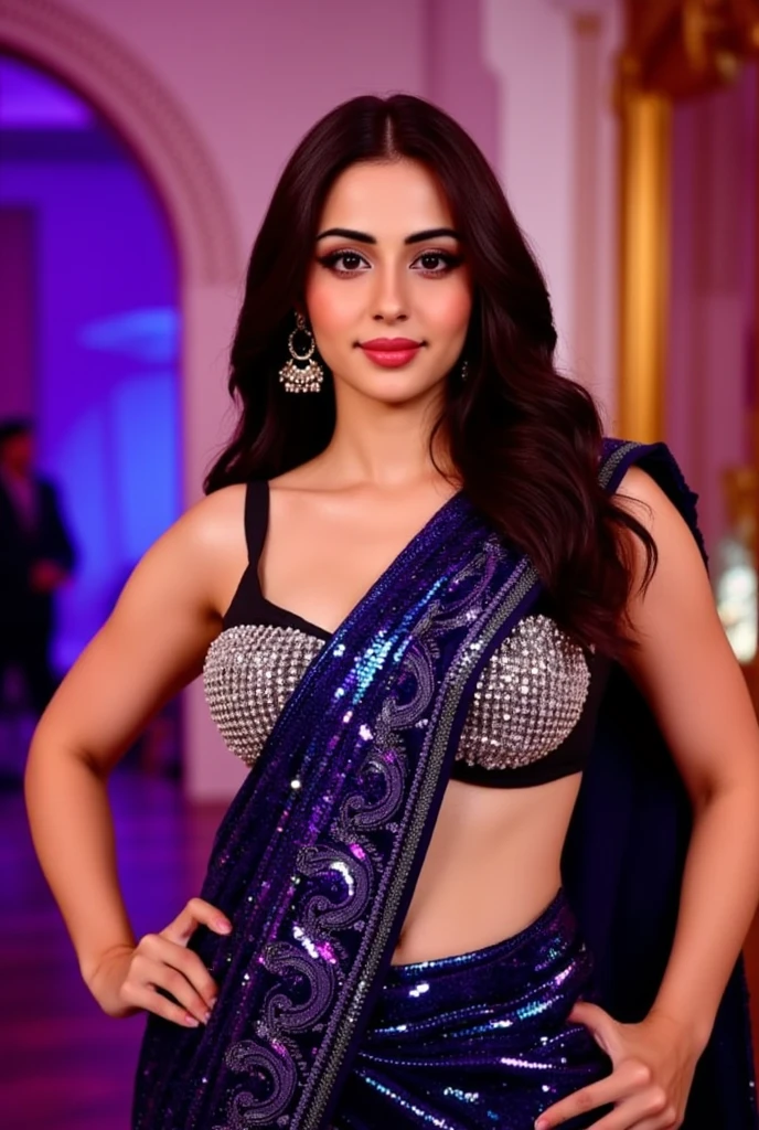 high quality, super sexy satin night dress,,large breasts, indian super model,in the Palace

