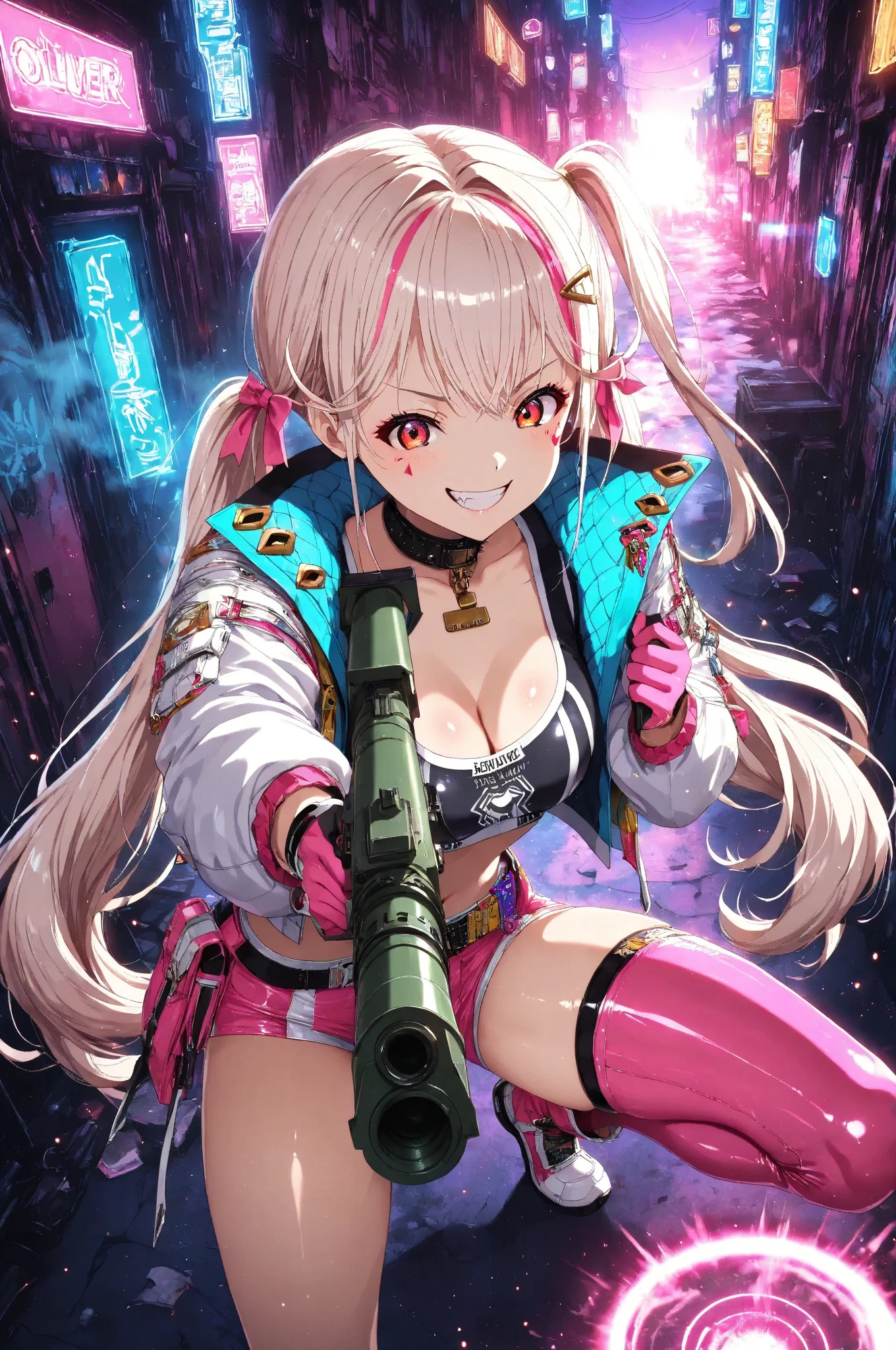 ((Surreal)) スナイパーライフルを持ったスーパーマリオブラザーズのセクシーなピーチ姫のmovieのような写真, Perfect Eyes, (Hair Ribbon:0.4), Pink Eyes,(((White bun hair))),(((Pink long hair))),(((Small breasts))),Striking a sexy pose while holding a sniper rifle, (A pink plastic sniper rifle with a 1up star on the side), Bowser&#39;s Castle action scene, Lava Ball,
35mm Photography, movie, Bokeh, Professional, 4K, Very detailed,  
