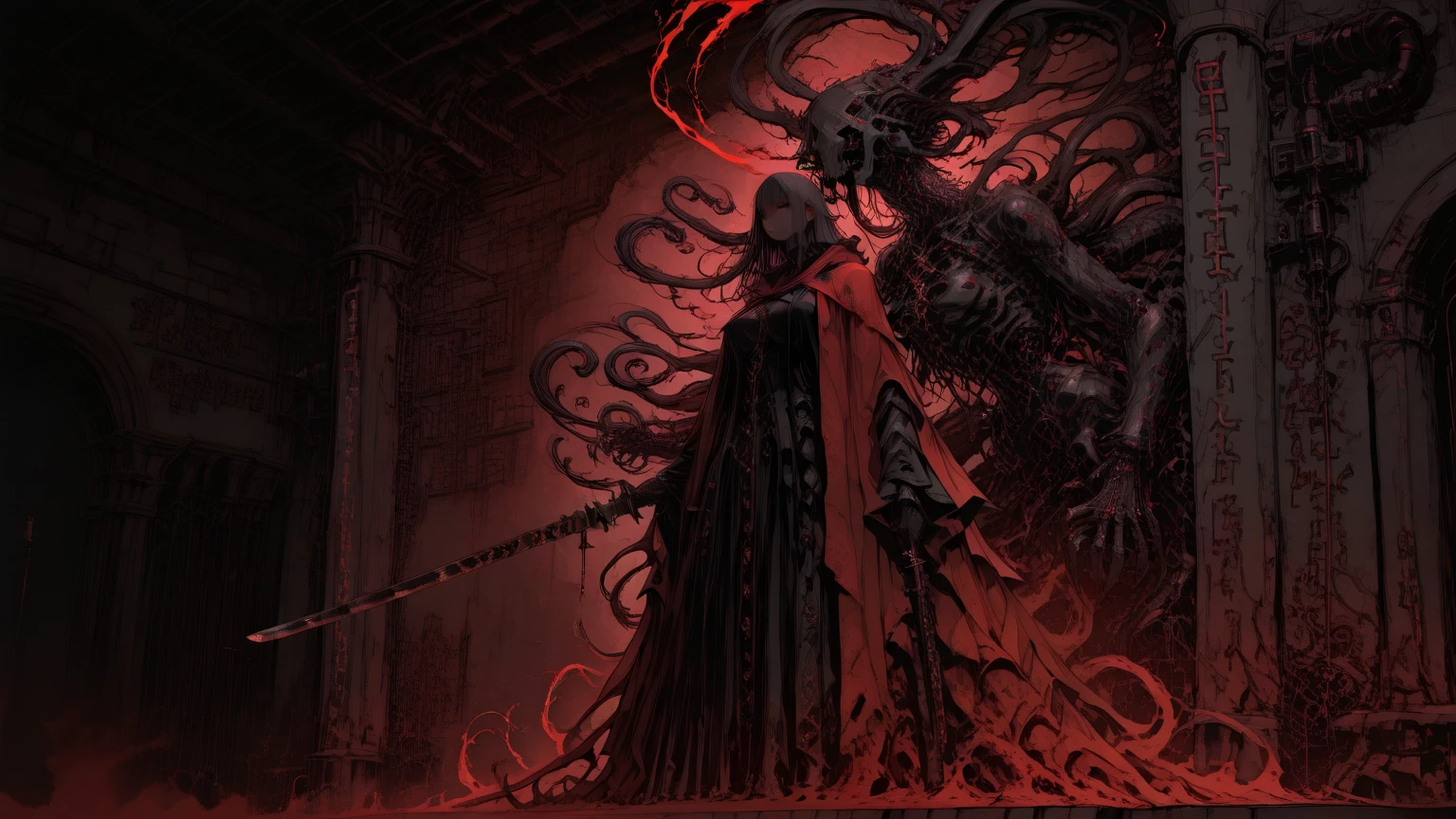((best quality image)), ((horror fantasy masterpiece)), (hyper detailed),alluring features((best quality dramatic lighting)), ((shockingly morbid masterpeice ))
A beautiful woman with visible inner vitals, anatomic writhing spiraling out of body, brain leavig her head from gace orifices,striking facial features, jarring expression, grotesquely beutiful image, demonic possesion beneath the surface, phobia inducing, Nightmare fuel,gorey,hyperstylized horror-fantasy ,hyper exaggerated features, lucid,atmospheric terror, abaritions with tongue slinking elongated entering, ghastly and perverse image, phantoms cunnilingus, harrowing, Unsettling, gynecologic, Graphic,stunning hellscape, extreme, shockingly morbid