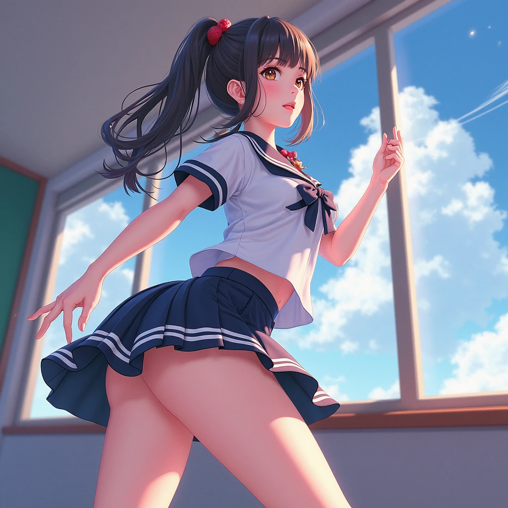 {{{masutepiece}}}, {{{Best Quality}}}, {{An ultra-high picture quality}}, {{extremely delicate and beautiful}},(nffsw), (Best Quality, in 8K, 32K, masutepiece, nffsw:1.2),a photo of a cute girl, of the highest quality, Best Quality, Realistic, Unity, At 8K,Wallpaper, Official art,(10yaers old),(child),(The best princess in the world:1.5),(Uniforms with a lot of decoration:1.5),(Gorgeous headphones:1.3),(Smile:1.3),(Sweaty skin:1.5),Black hair,(Very short hair:1.3),(On the balcony of the palace:1.3),(There is a mirror),(,(Full body:1.2),(wind lift skirt :1.7),(pantiy),(Mid summer:1.5),(From below:1.5),(low view:1.5),white panties,panties small,Super delicate,are sheer,realisitic,Raw photography,Sexy ass,the shape of the buttocks is clear,,,,,the shape of the crotch is clear,,,,Panties that dig into the buttocks,Ultra-realistic panties,Ultra-precise face,see through shirts、the shape of the is clear,Panties that dig into the crotch,The crack in the crotch is clear,The shape of the.Panties are sheer,The angle at which the buttocks can be seen,Butt up angle,Ass reflected in the mirror