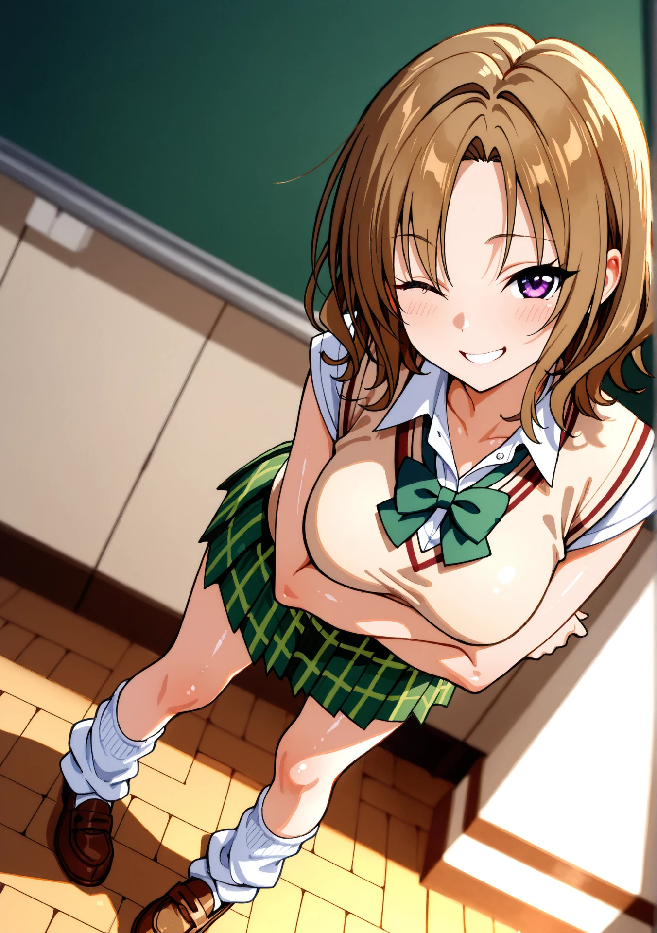 Browsing Caution,(Best image quality,highest quality,Highest Resolution, Ultra-Realistic Images,Very detailed,masterpiece,16k),(35mm lens focal length),（Actual Photos,Written boundary depth),(A lively female figure,Emma Sheen),Brown Medium Bob,((Big Breasts)),Erect nipples,(Wearing a green top and a green tight skirt、Show off white underwear:1.2),Spread your legs and do a squat,In a dynamic pose,Low - Angle,(((Sticky with sweat))),In a luxurious private room、Browsing Caution