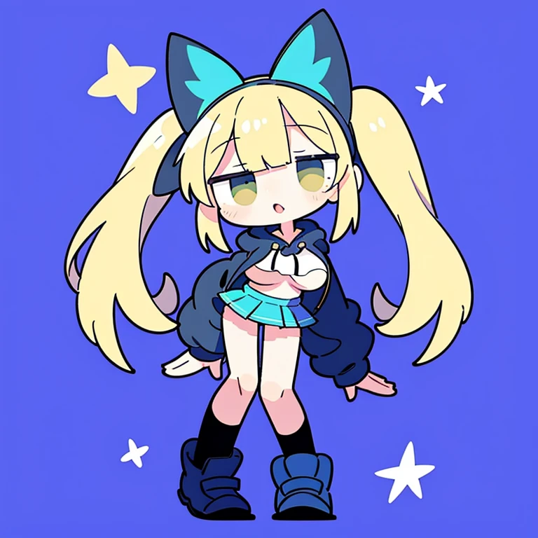 masterpiece, high quality, highres, simple backgrond, galaxy, stars, 1girl, dark magician girl, (wizard hat:0.9), (blue wizard hat:1.1), blonde hair, long hair, (green eyes:1.2), (eyeliner:1.3), medium breasts, (black sweater:1.2), nice hands, nail polish, pink nails, claw, (pussy:0.7), standing, bottomless, <lora:Function_Add.Detail:0.3>   <lora:GoodHands-vanilla:1>  <lora:Character_Yugioh_Dark.Magician.Girl:0.6>,