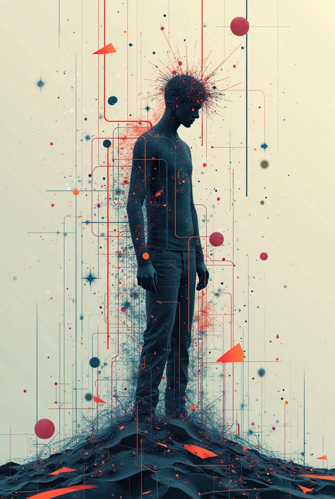 5-dimensional vector: 【a: 0.3, c: 0.7, It is: 0.8, I: 0.6, M: 0.9】trick-art Multi-layer structure abstract