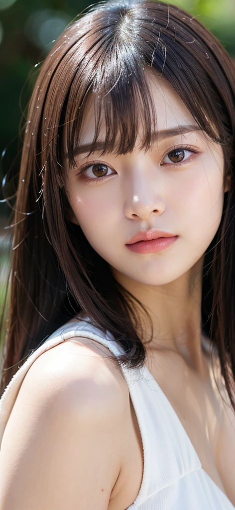 (((forehead、Northern Europe、White people、beautiful girl、Black Hair、White background、Golf Wear)))、table top, highest quality, figure, super detailed, finely, High resolution, 8k wallpaper, Perfect dynamic composition, detailed and beautiful eyes, Deco out,bionde, medium hair, super big breasts, Natural color lip,white background, random cute poses,frill dress