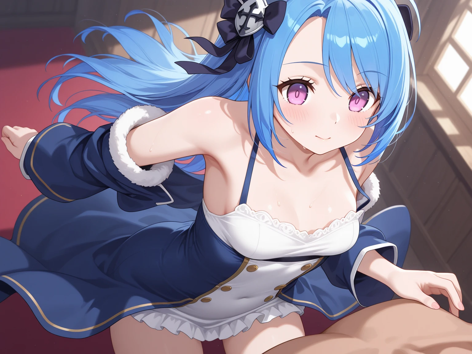 masterpiece, best quality, 1girl, <lora:Lize_Helesta:0.8>, solo, dressLIZE, purple eyes,