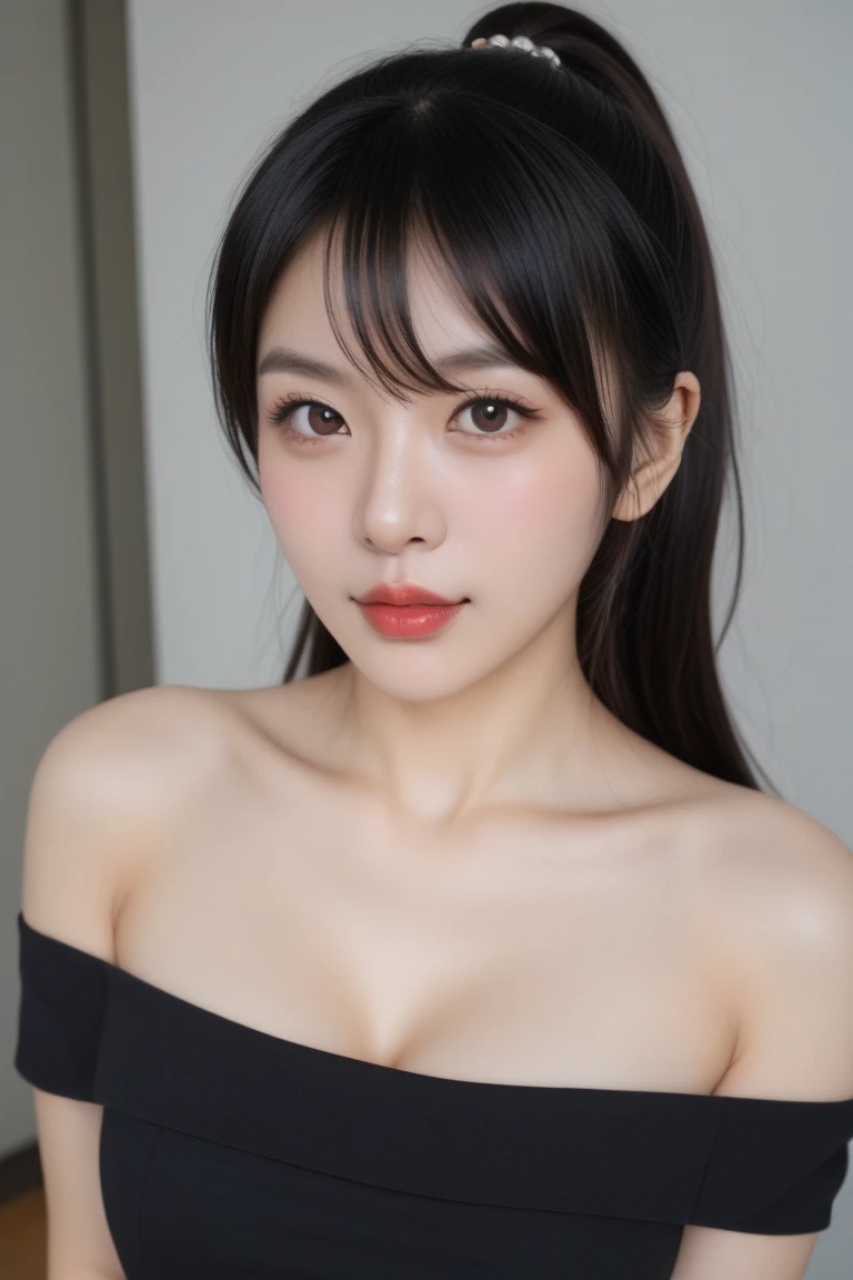 student girl korean cute　face　model studio photo double　background her home and full body detail ((Best quality, 8k, Masterpiece :1.3)), adorable, full body, ulzzang 1 girl, youthful, delightful cute face, random hair, black hair, detailed hair, random boyish outfit, aesthetic selfie, ultra-detailed face, perfect face, extremely perfection, detailed eyes, double eyelid, big doe-eyed, black eyes, straight nose, detailed nose, long eyelashes, detailed eyelashes, v-shape face, ullzang selfie, random pose, aesthetic pose, (random aesthetic background), iphone camera selfie