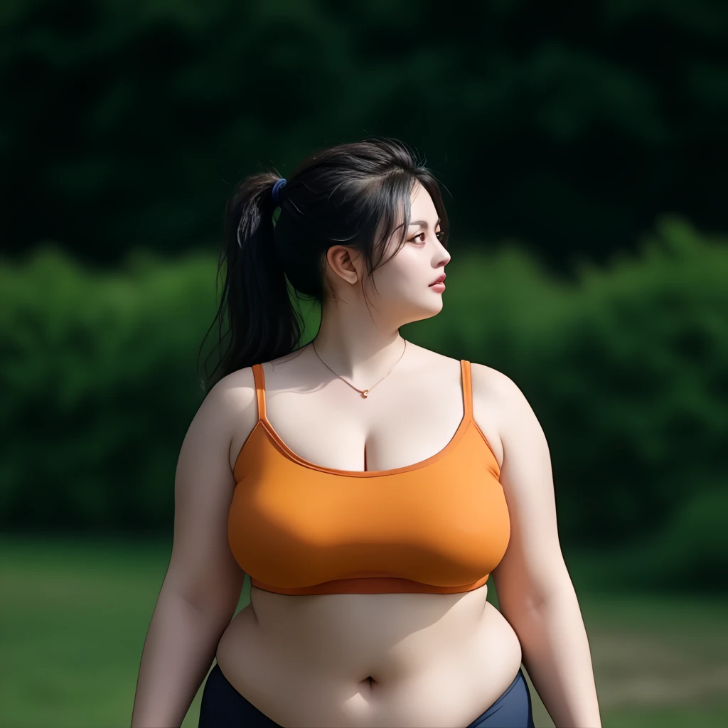 (photo realistic:1.4), (hyper realistic:1.4), (realistic:1.3), (smoother lighting:1.05), (increase cinematic lighting quality:0.9), 32K, 1girl, 30yearsold sexy plump indonesian woman, tied hair, huge breasted, wear tight black sleeveless t-shirt, tight short jeans, sitting on the riverside fence, realistic lighting, backlighting, light on face, ray trace, (brightening light:1.2), (Increase quality:1.4), (best quality real texture skin:1.4), finely detailed eyes, finely detailed face, finely quality eyes, (sensual and seductive expression:0.0).
