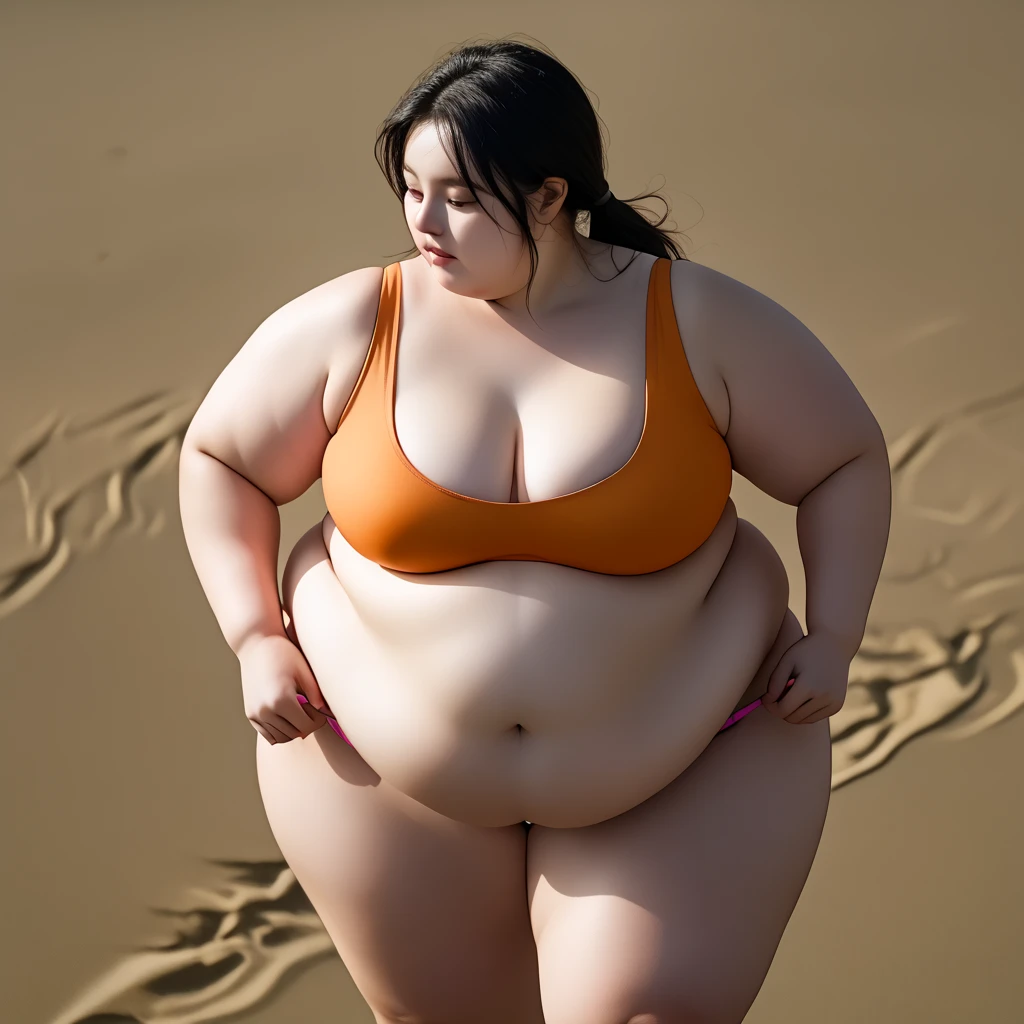 Rule_of_thirds, 1 girl, (extremely obese):1.7, (obese belly):2, (obese legs), fat rolls, SSBBW Adeline body, Serene expression, mesmerizing eyes, gorgeous supermodel face, flowing dress, porcelain skin, subtle blush, crystal pendant
BREAK
golden hour, (rim lighting):1.2, warm tones, sun flare, soft shadows, vibrant colors, painterly effect, dreamy atmosphere
BREAK
scenic lake, distant mountains, willow tree, calm water, reflection, sunlit clouds, peaceful ambiance, idyllic sunset, ultra detailed, official art, unity 8k wallpaper
