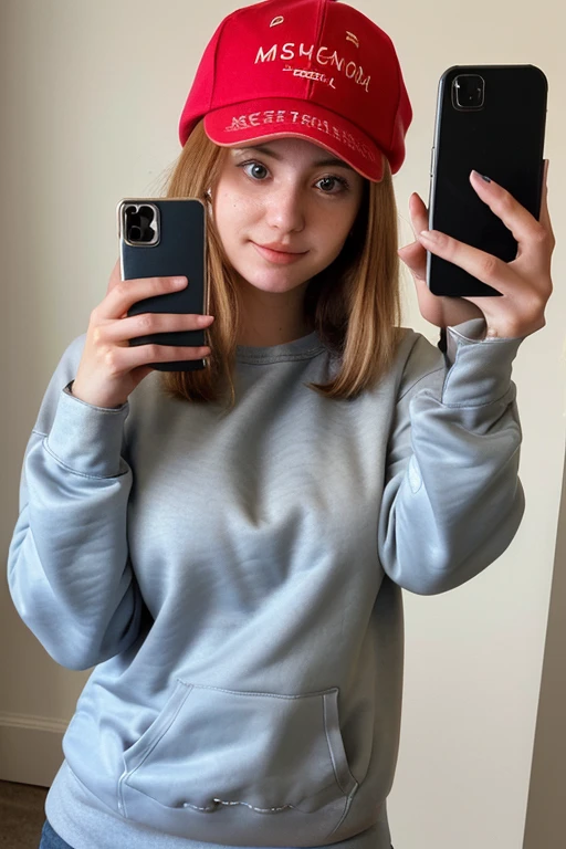 woman taking a selfie in a mirror with her phone, taken in the early 2020s, profile picture, wearing a track suit, selfie of a young woman, holding it out to the camera, very very low quality picture, wearing a fisher 🧥, headshot profile picture, young lady, wearing a tracksuit, profile image, profile photo