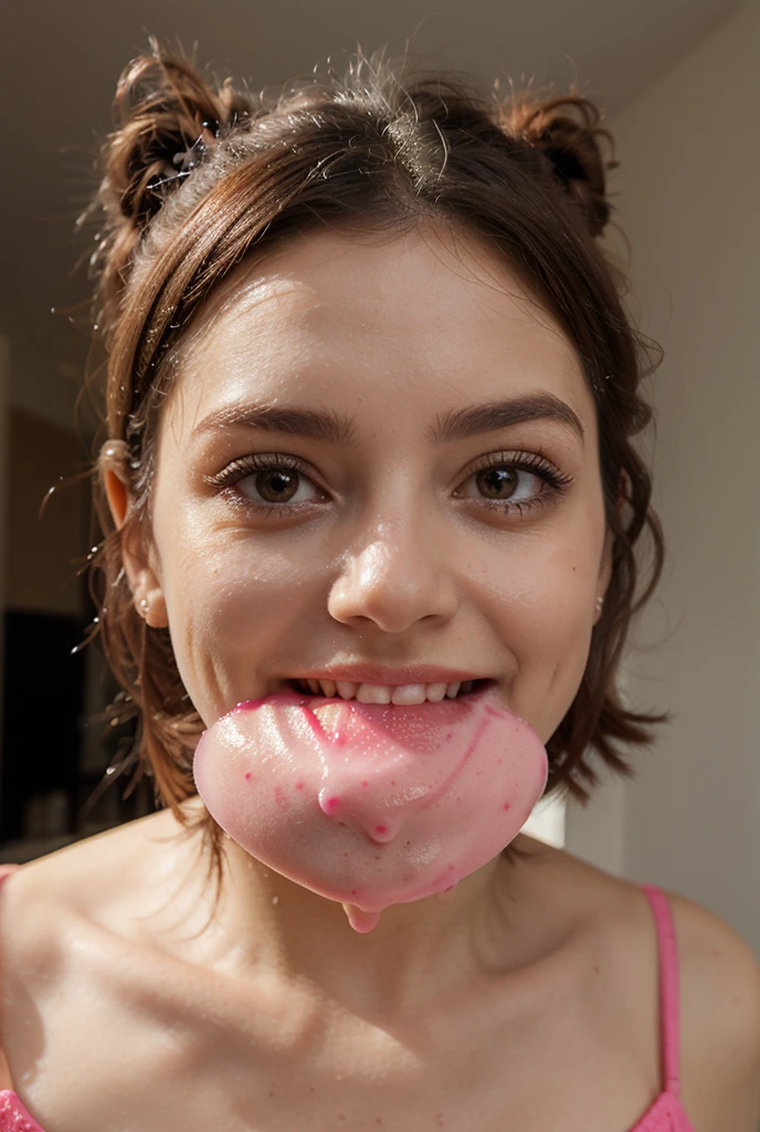 (((Top-down view, Close-up face))) , mouth open, tongue out, ((salivating)), (((Milk running down your face))) , detailed skin, hot girl, Hot body, young girl, ginger hair, wearing a sensual black leather clothes, tattooed, detailed beautiful face, perfect face, (masterpiece), best quality, high resolution, extremely detailed, blurred background, depth of field, cinematic lighting, fit athletic body, thin waist, cheerleader outfit, cleavage, teenage, teen girl, realistic, photorealistic, slim body, abs, ((Tongue out)). (((Abandoned dirty bathroom BACKGROUND))) .