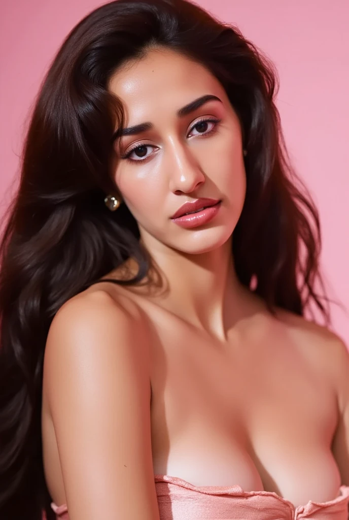 seductive big breast,Extra long shiny thick hair till knees, ultra-detailed, ultra realistic. upper half body of (A hyper-realistic), (illustration), (high resolution), (8K), (highly detailed), (The best illustration of beautiful detailed image), (top-quality), (ultra-detailed), (masterpiece), (beautiful attractive face), very long shiny thick hair, Earrings with bangs, ((20 year old Indian beautiful girl)) , (((Glamorous body))) , Elegant Pose, Seduction pose, perfect figure.
