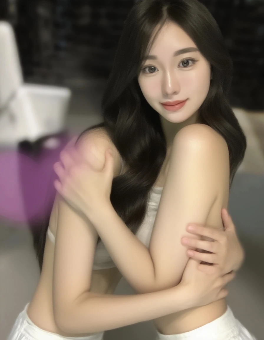top-quality、masterpiece、solo、a beautiful Japanese 、sixteen years old、(nudity:1.3)、Happy smiling face、((looking at the viewers))、Blushing、cowboy shot、on bed in girl's room, spread legs, white wall, at night