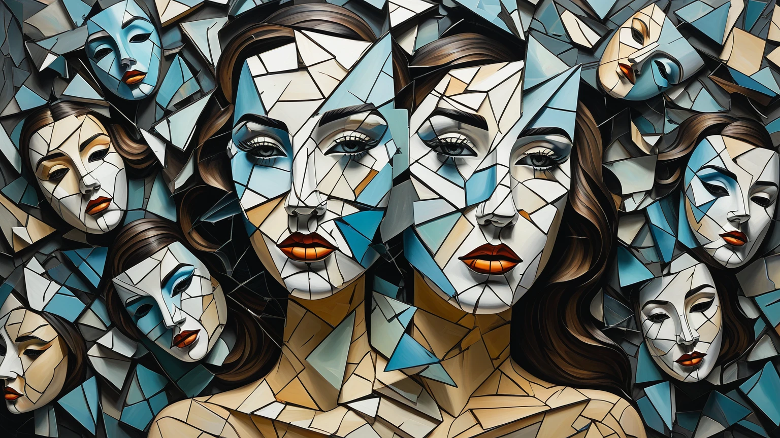 <lora:Graphic:1> Fantasy image,two girls kissing and making out before a city square , geometric shapes, monochrome