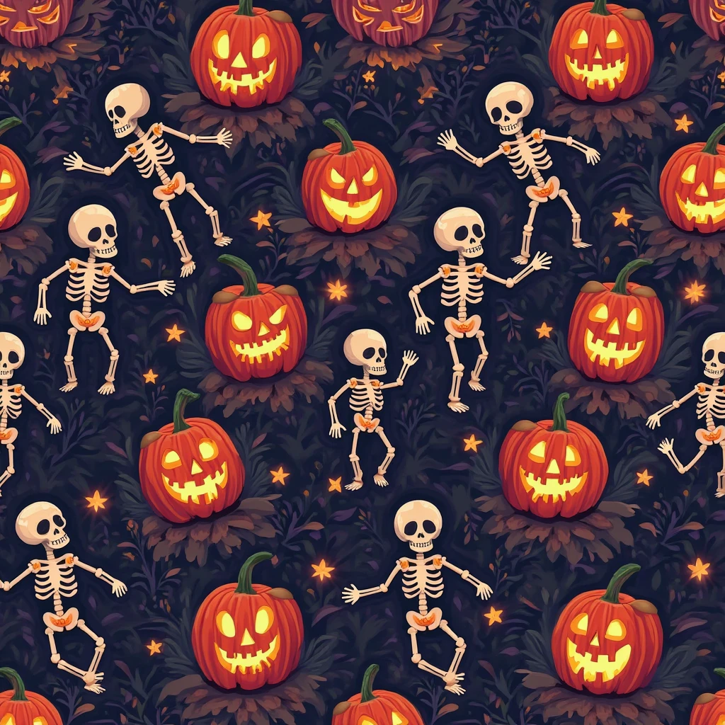 wallpapersv1, skeletons, flower, halloween, pumpkin, ghost patern style wallpapersv1, 8k