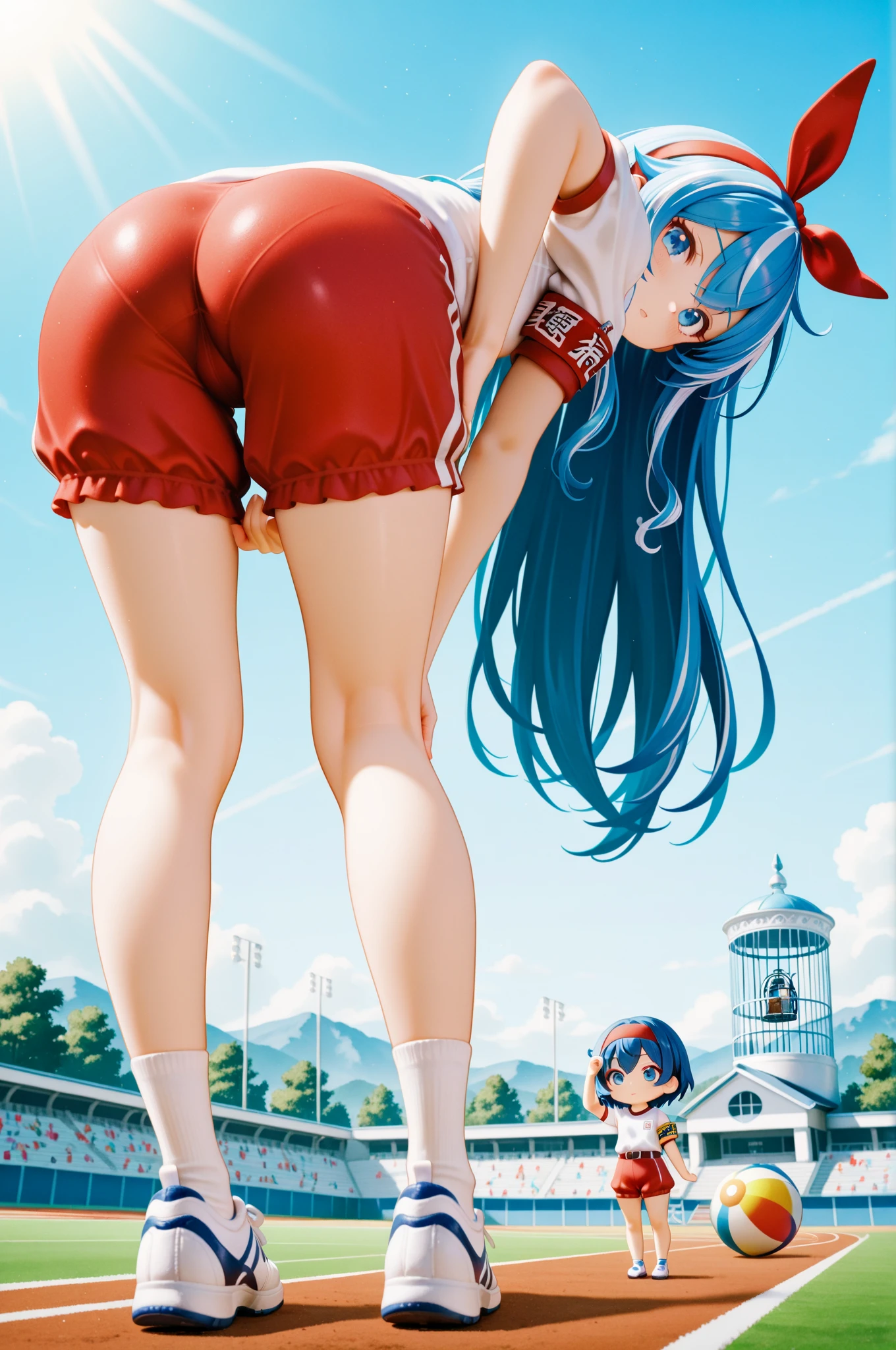 、's 、alone,nature,null, cloud,hatsune miku,hatsune miku,open your legs,no pants,pussy,pussy,high socks,big ass,Rear view,leaning forward,Shooting low-angle subjects from below、butt crack、Shot from directly below the buttocks,Don'don't make eye contact,Don'please don't show your face,stick out your butt,please bend your knees,thick