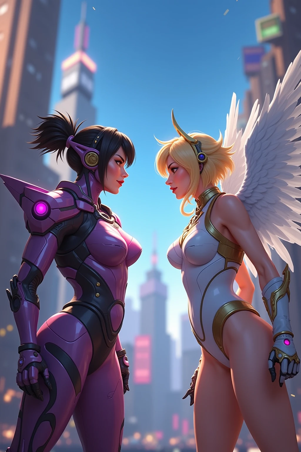 Pharah(Overwatch) futa Sex with Mercy (Angela Ziegler and Overwatch too)