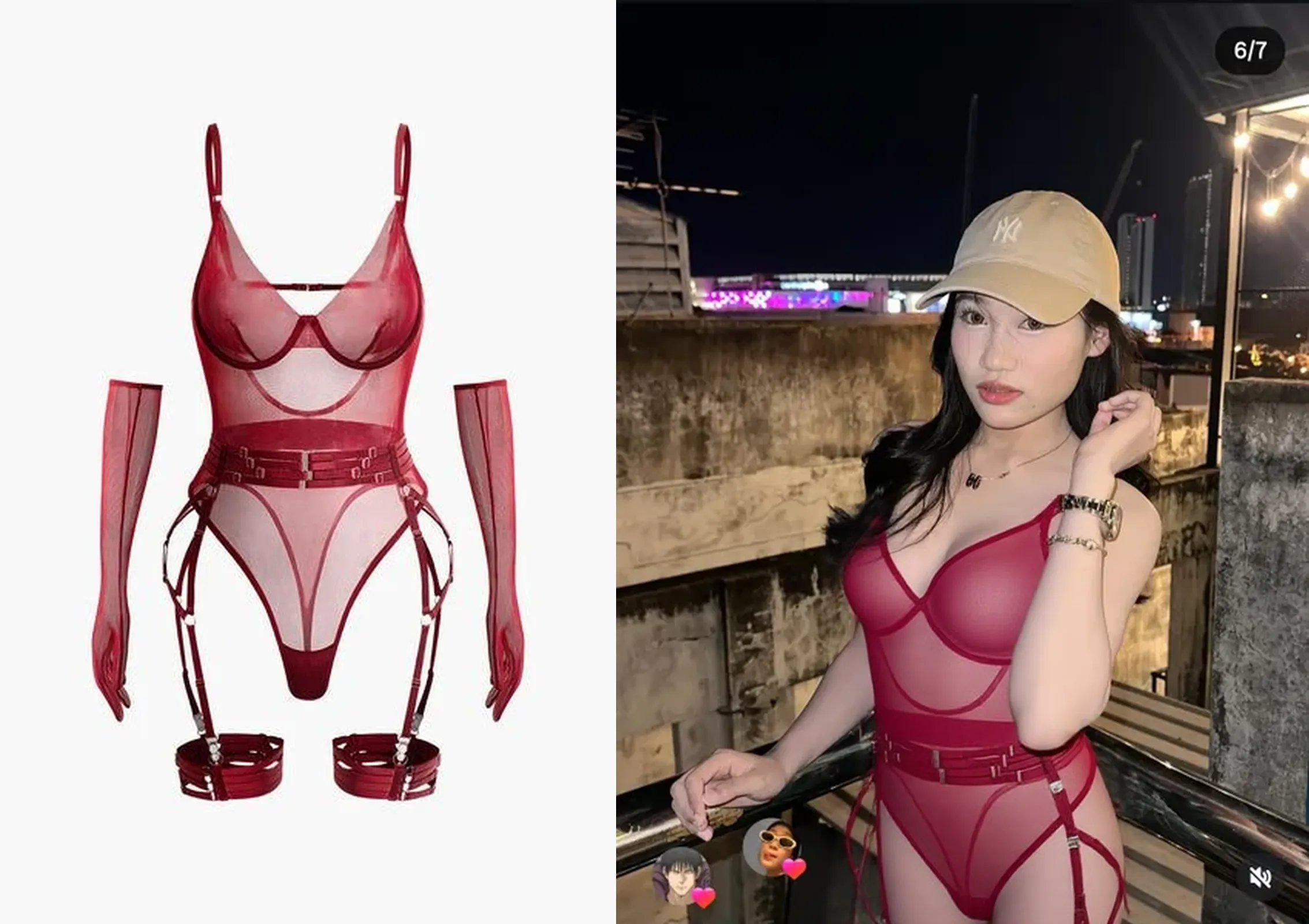 Japan pretty girl, (realisitic, Hi-Res: 1.4), 1 girl, (Natural light), (more face, more hair, More skin), (Middle chest), Big eyes, slender,(High-cut leotards:1.7),(Red eyeshadow:1.7),(Red pantyhose:1.6),(Black belt:1.3),Ponytail hair,(Black mask:1.7)