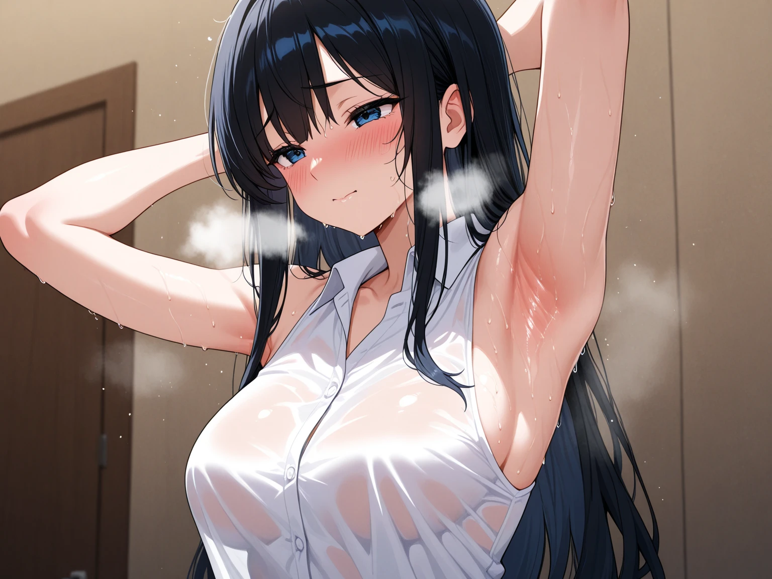 NSFW, (cum on hair:1.2)