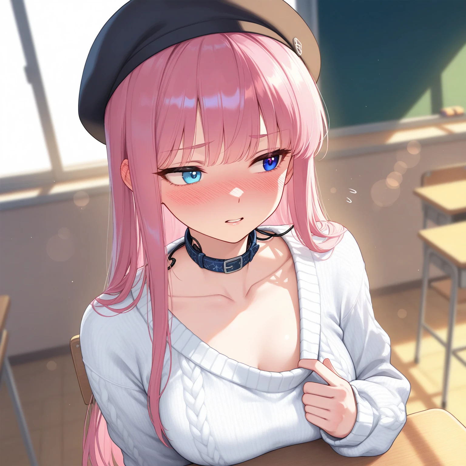 (best quality:1.5, highres, UHD, 4K, detailed lighting, shaders), blue light braided twintails haired, gradient hair, large breasts,red suit, white T-shirt, white short skirt, mature woman , (pov), black background, colorful eyeshadow, dramatic lighting, sparkling eyes, sensual expression, golden earrings, braided twintails hair, delicate facial features, soft skin, high cheekbones, urban setting, black background, dont look for the camera, sitting on a chair upside down,  behind  the camera