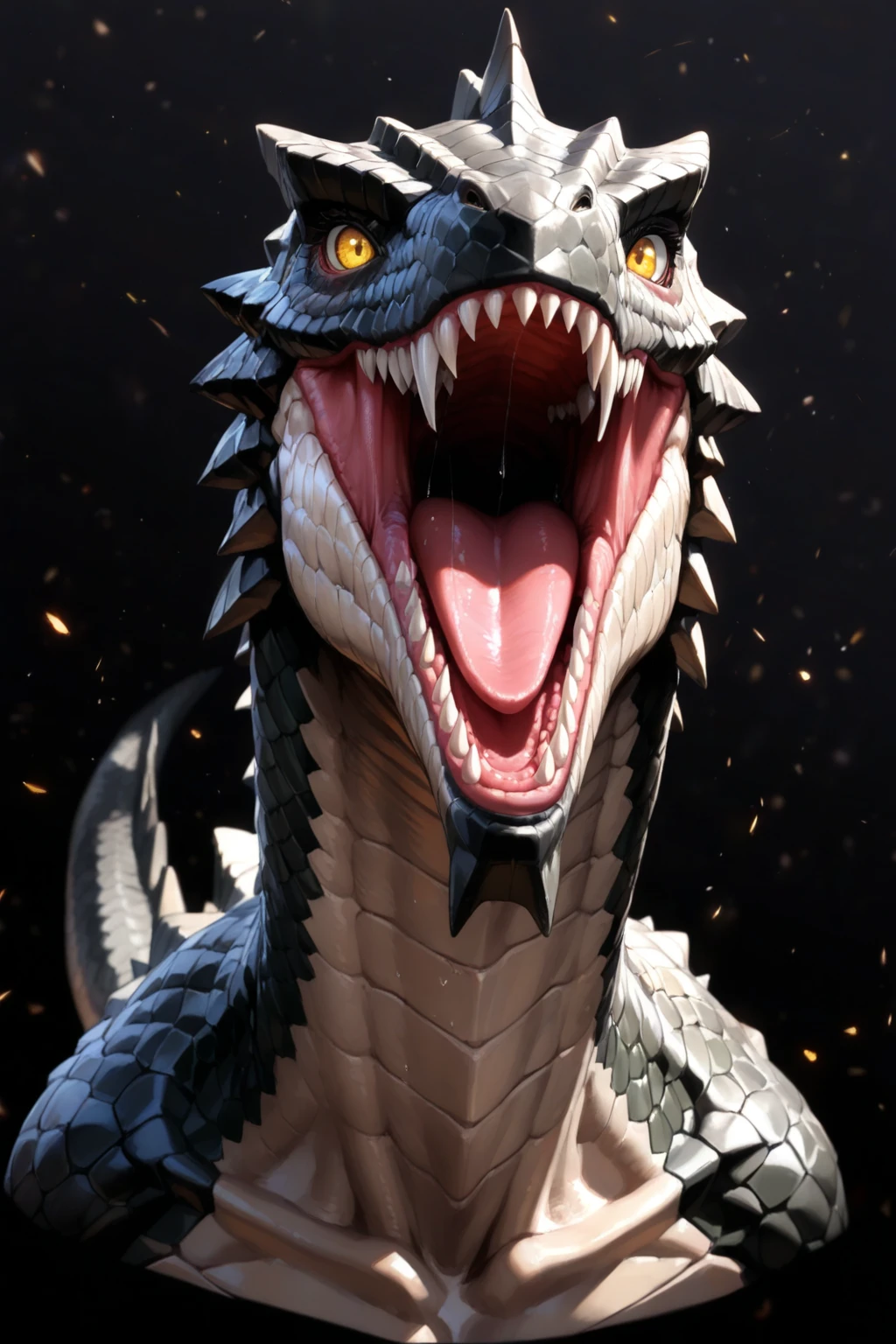 Realistic photos, RAW Photos, mimic, attacks viewer, Powerful movements, jump on prey, ((Dynamic jump)), Sharp Claws, mimic approaching from above, sudden approach, Bad-tempered, dynamic Shot from grand