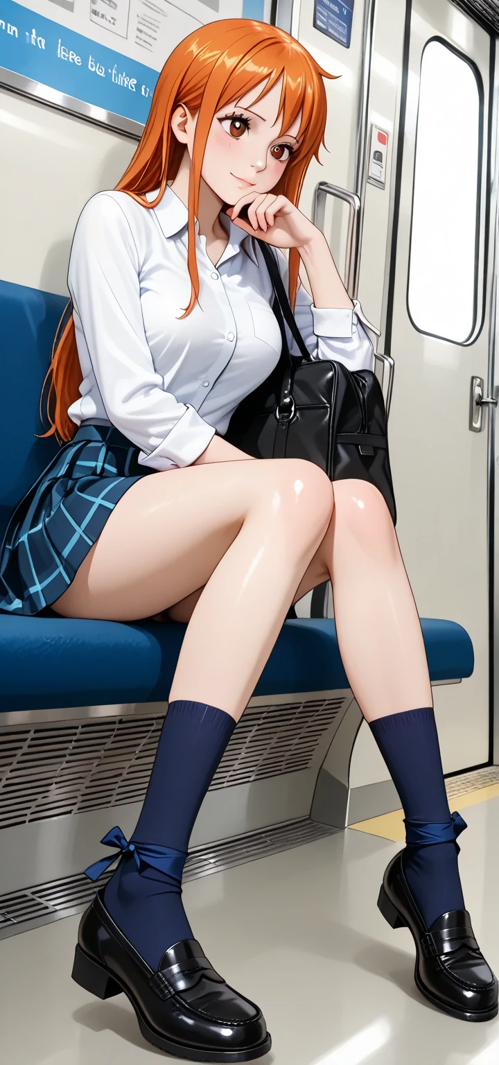 debris flieasterpiece、highest quality、Super detailed、High resolution、High resolution、8K portrait、Unity 8k壁紙のHigh resolutionCG、unity 8k wallpaper、cute:1.5、:1.5、Highly detailed CG unity 8k wallpaper、realistic、real person、cute、 portrait photography、shiny skin、High resolution、Orange Bob Hair、(16 years old:1.2)、(1 girl)、(Inside the train:1.6)、(school uniform),perfect face, seriously, (blush:1.5),(((clothing lift:1.5))), (medium chest:0.8),(((I have nipples))), Detailed description vagina,show vagina,spread legs,spread ,((vaginal orgasm:1.5)),,((spread legs:1.2)),(pussy:1.5),((green ribbon:1.2))